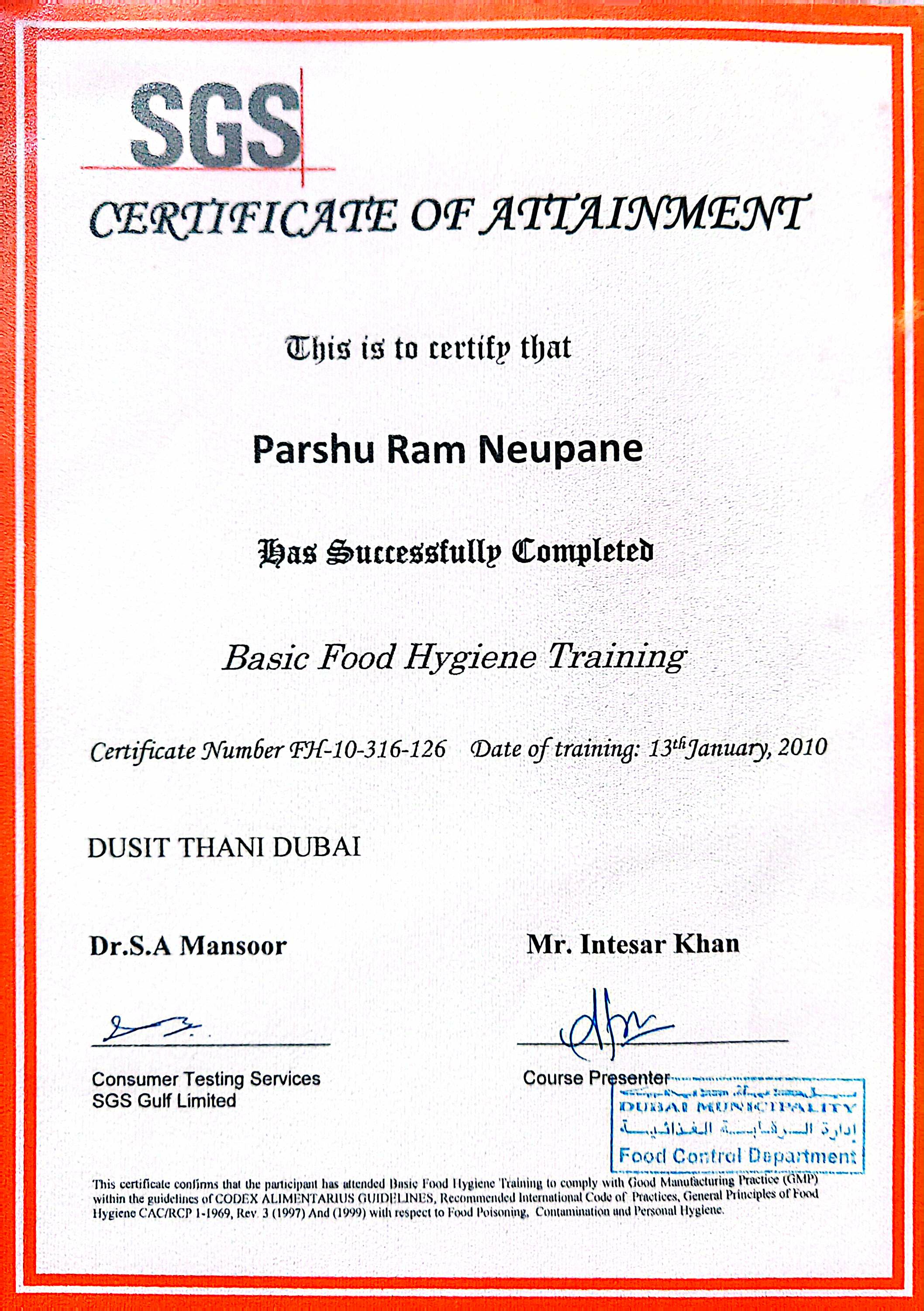 Food Hygiene Training