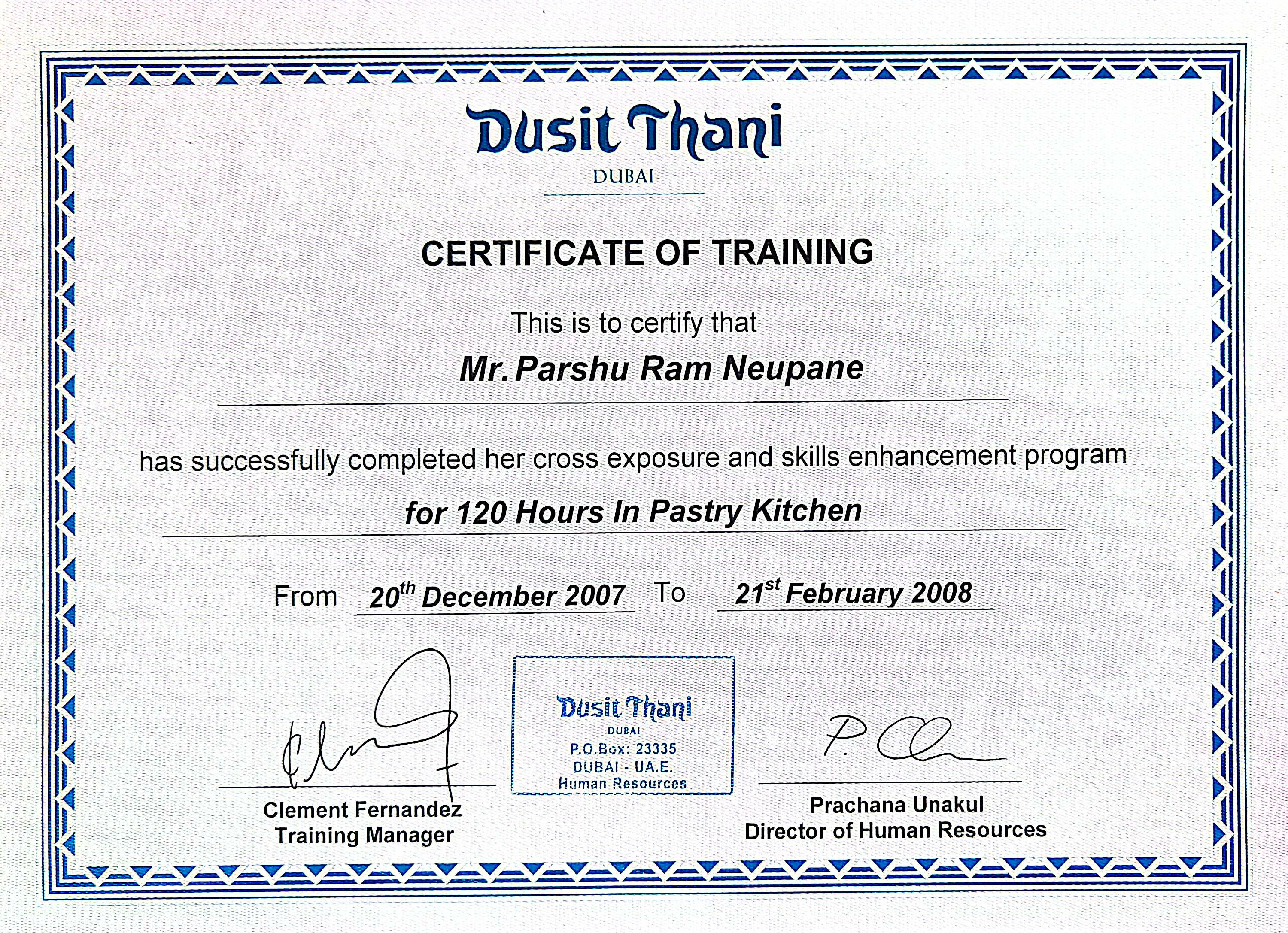 Pastry Training Kitchen Certification