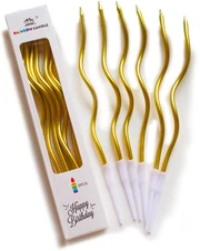 Curly Metallic Candles – All Colors Available (6 Pieces per Pack) - View 3