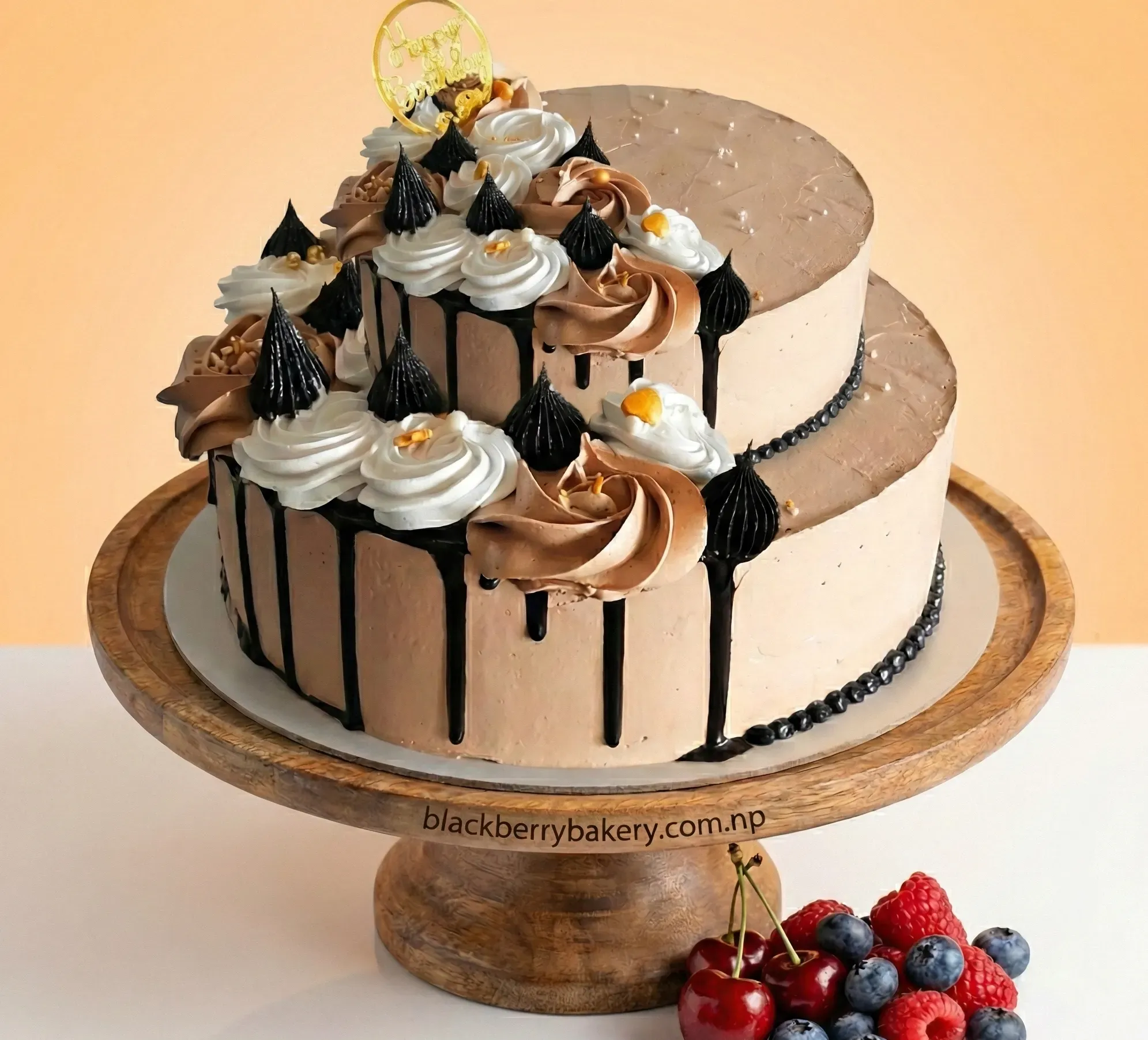 Elegant Chocolate Flower Cake-3pound