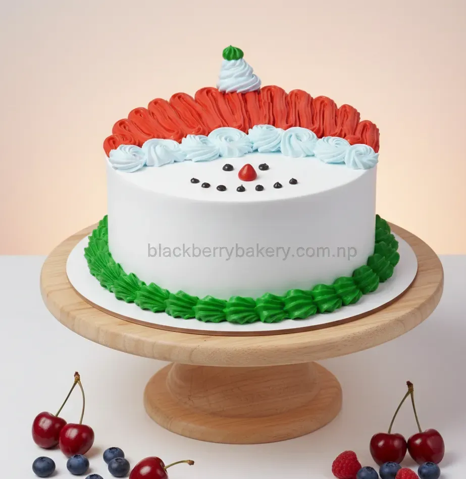 Cream Santa Christmas Cake
