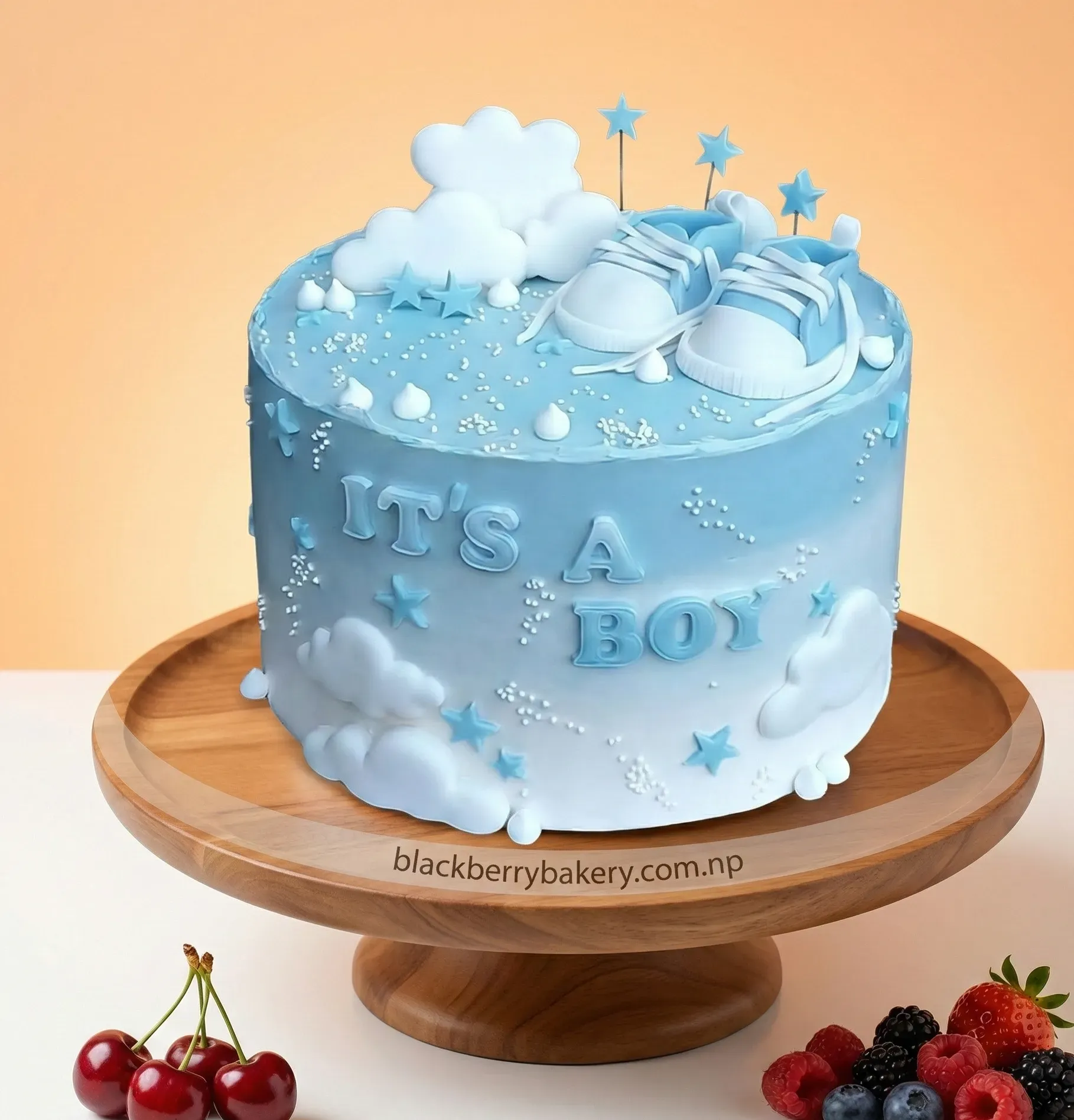 Cloud-Themed Baby Shower Cake-Min-2pound 