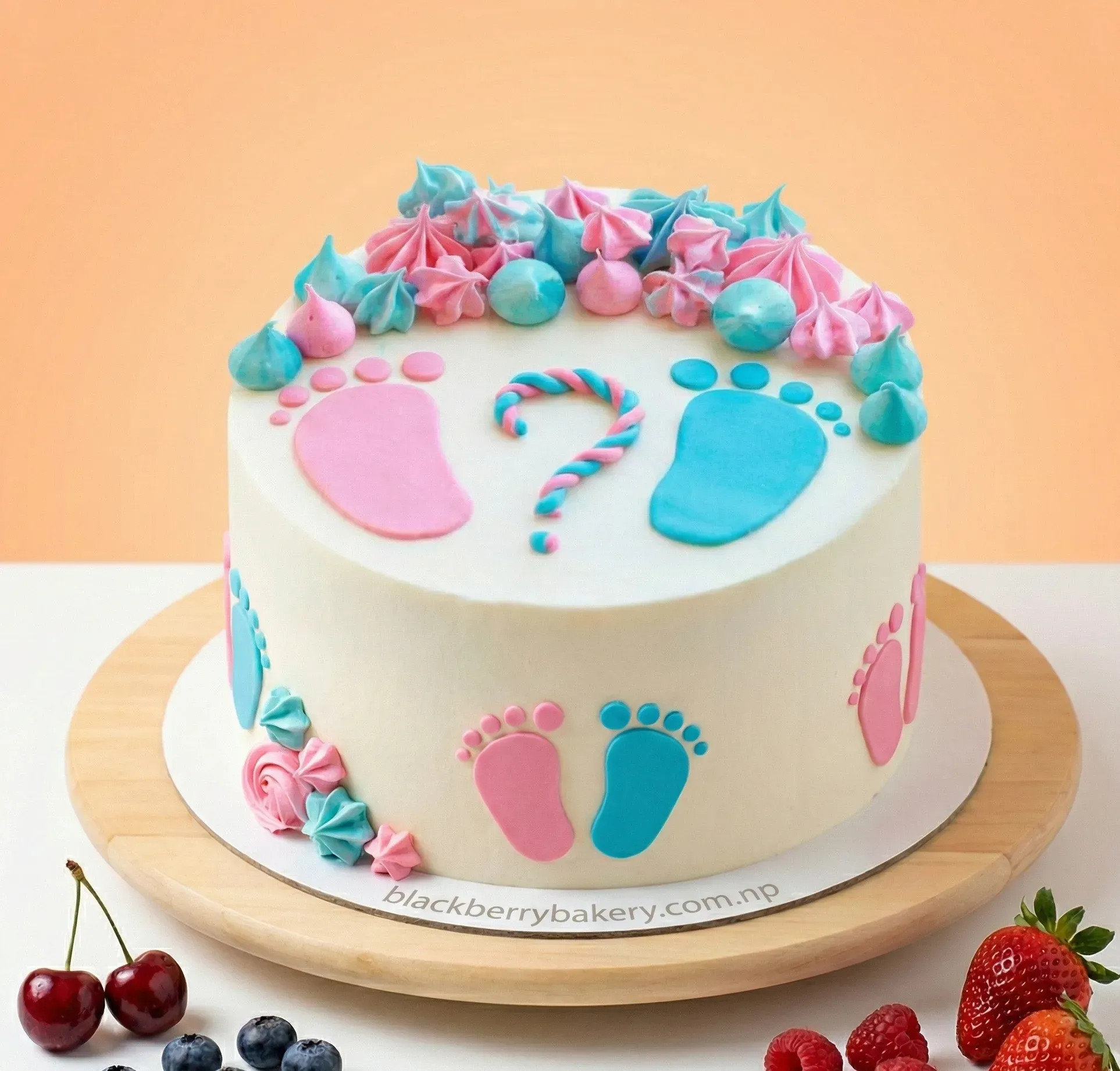  Baby Shower Pink Blue Floral Cake- Design for all celebraton 