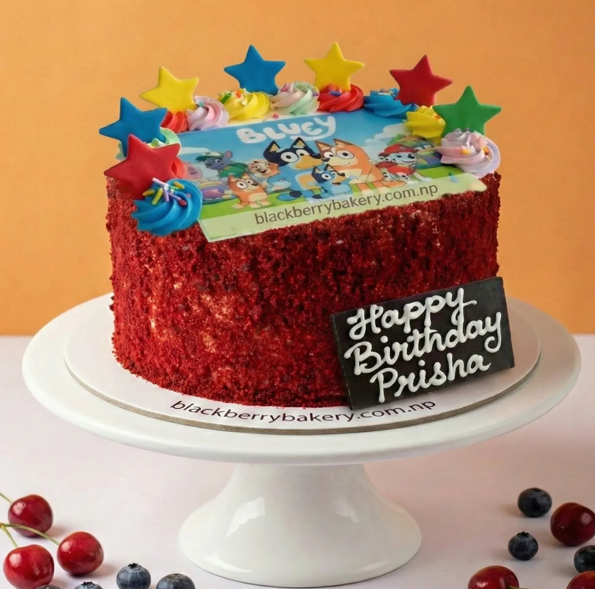 Kids Photo Cake With Colorful Stars