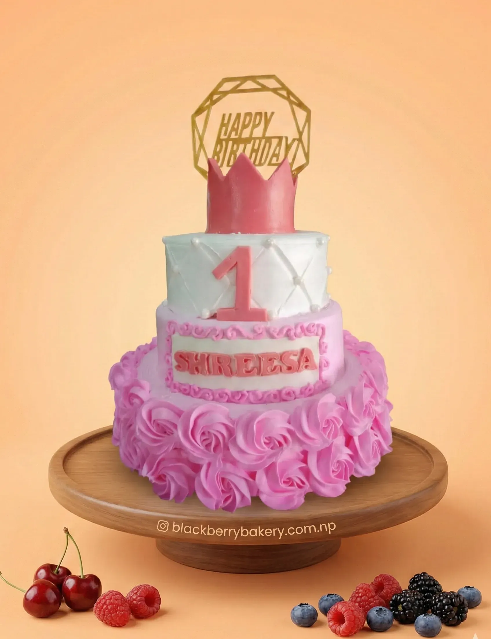 3 Tier Crown Cake Perfect For all Celebration
