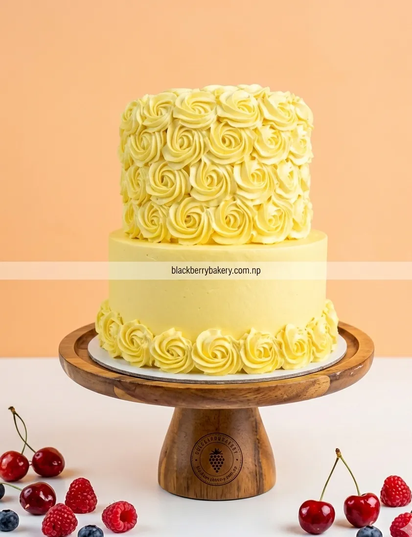 Golden Theme Multi Layer Cake