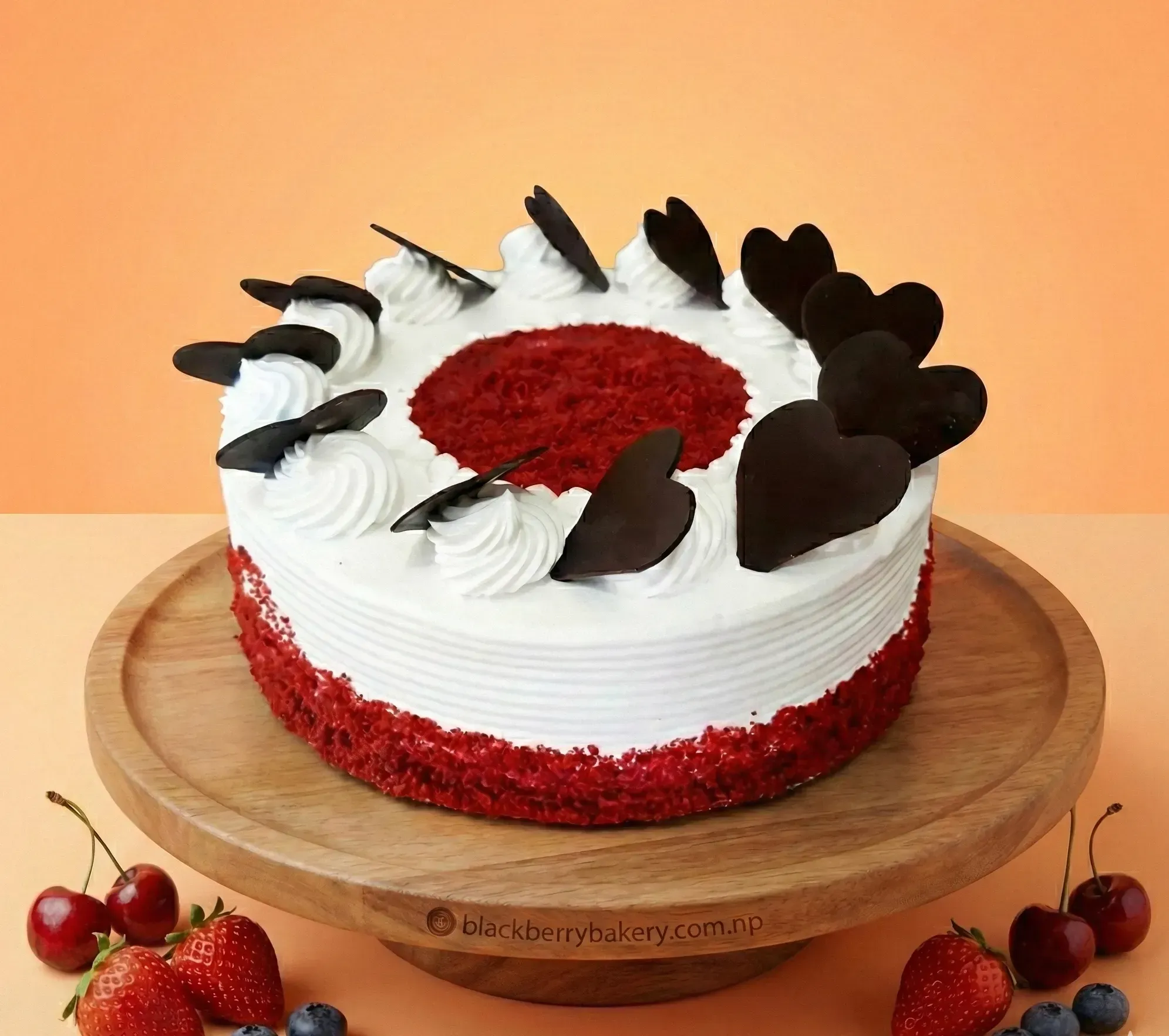  Special Cake with  chocolate hearts  